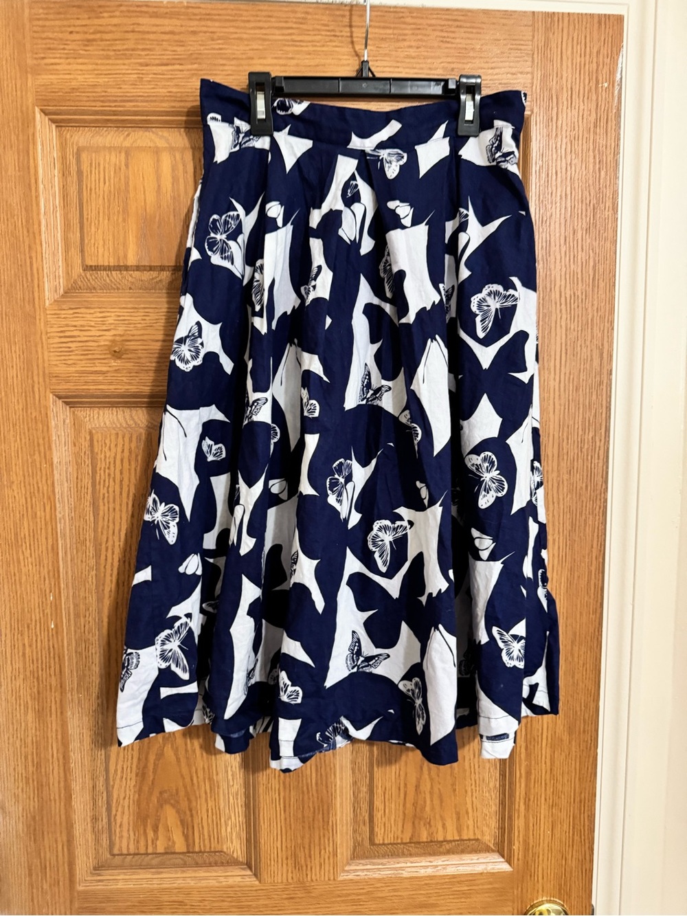 Cotton butterfly print Midi Skirt